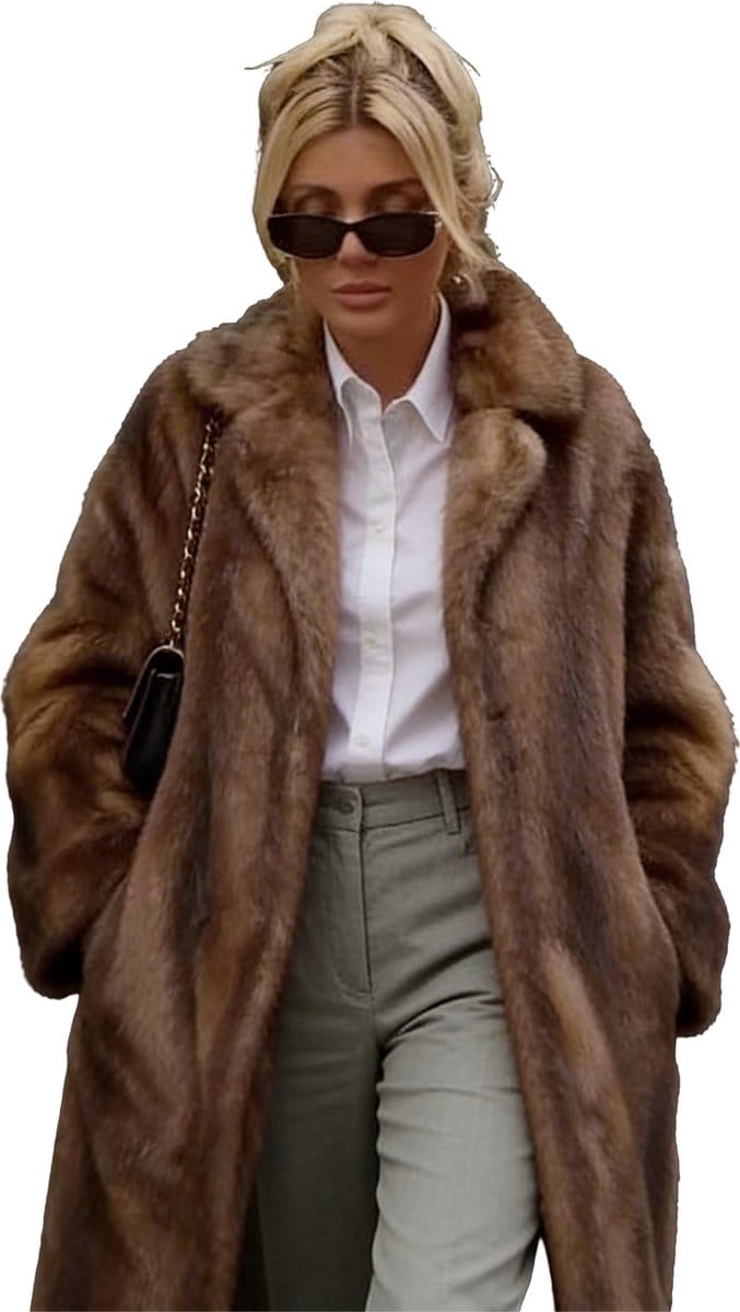 Bontjas Dames Deluxe - Imitatiebont - Bruin