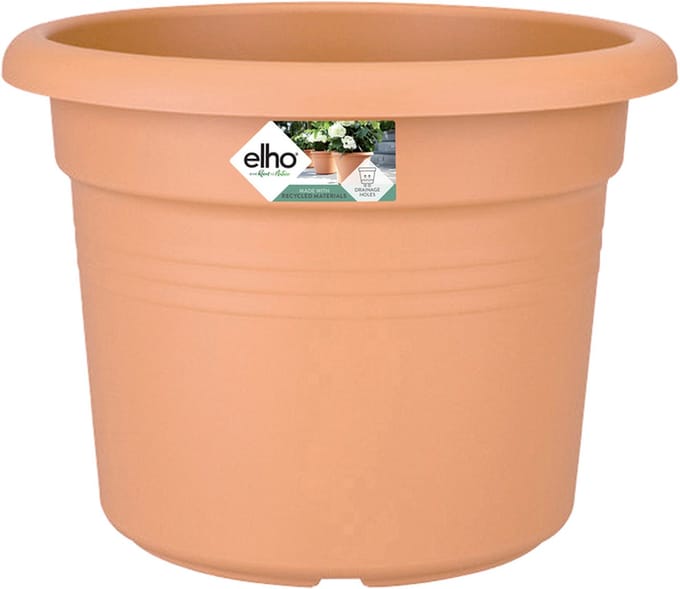 Elho Green Basics Cilinder 65 - Bloempot voor Buiten - Ø 64.0 x H 48.5 cm - Mild terra
