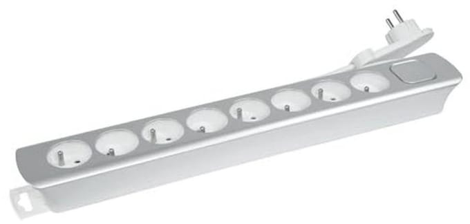 Stopcontacten met interne kabel en platte stekker 8x met 1,4 m kabel
