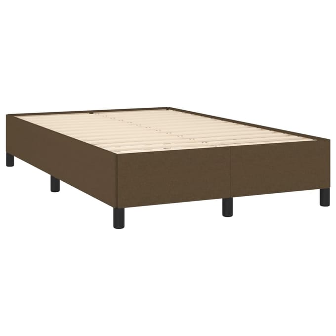 vidaXL - Bedframe - zonder - matras - 120x200 - cm - stof - donkerbruin