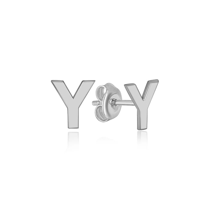 Y initial oorknop zilver