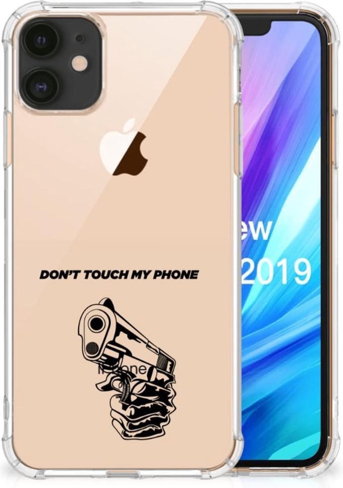 Apple iPhone 11 Anti Shock Case Gun Don't Touch My Phone