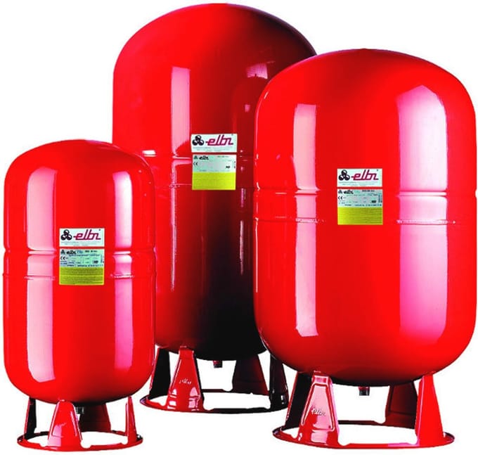 Uitbreidingsbak voor verwarming - Expansievat 80L Blauw/Rood/Wit