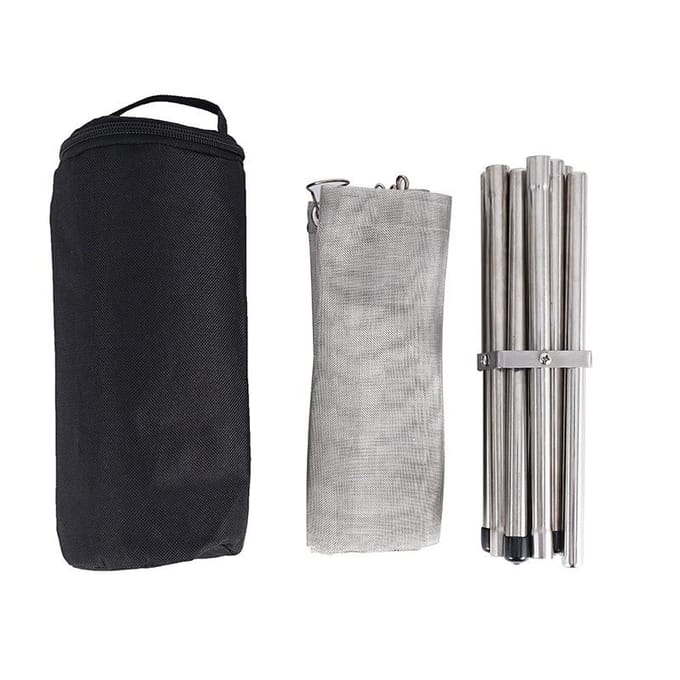 Support de Feu de Camp Pliant Portable d'Extérieur Support de Foyer de Feu Camping Support de Combustible Solide Réchaud Cadre de Feu Chauffage Bois Charbon de Bois 56*56*43cm gray