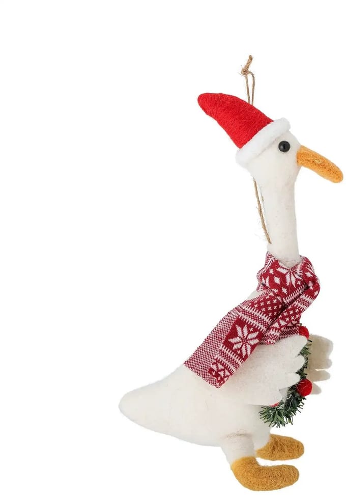 Bloomingville Kerstornament wol wit Arlo 22cm