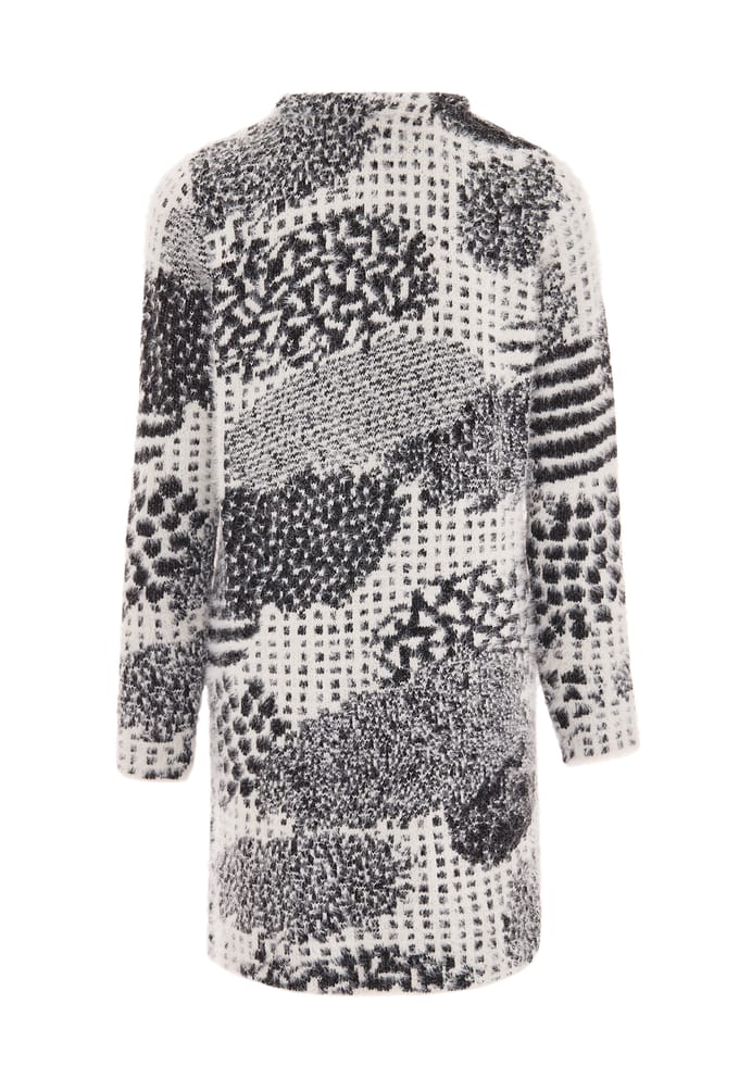 Faina Vest Dames wol wit zwart