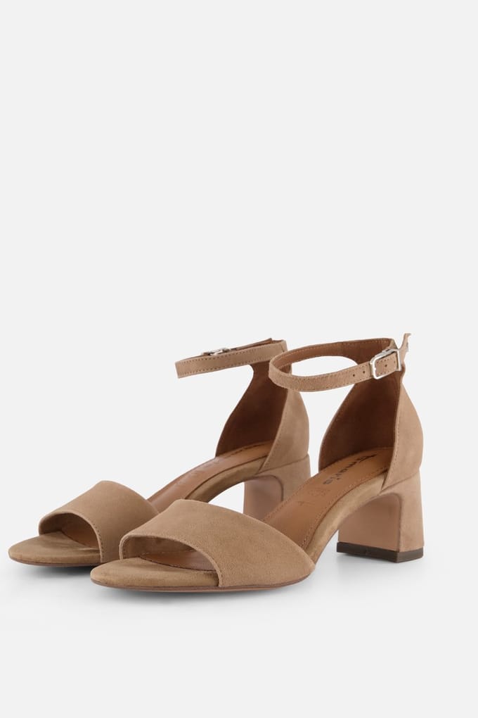 Tamaris Sandalen Met Hak beige Leer - Maat 41