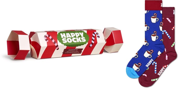 Happy Socks - 2-Pack Holiday Striped Cracker Gift Set - Unisex - Sokken