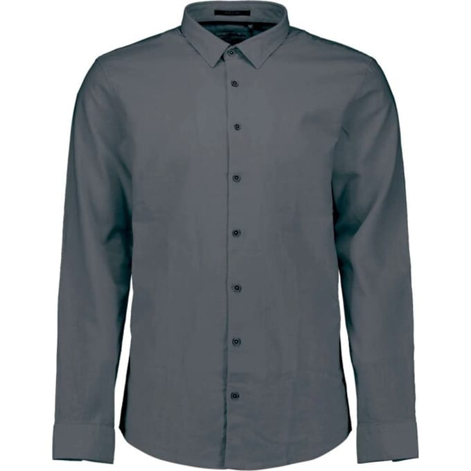 No Excess Shirt with linen dark steel