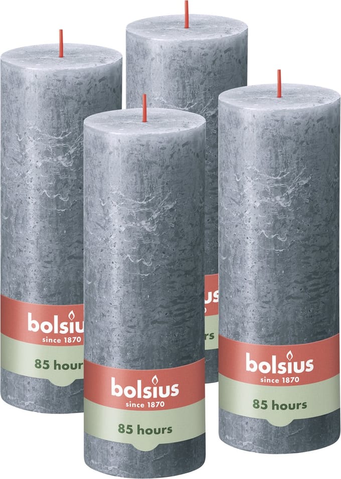 Bolsius - Rustieke Kaars - 4 Stuks - Donker Blauw - 19cm