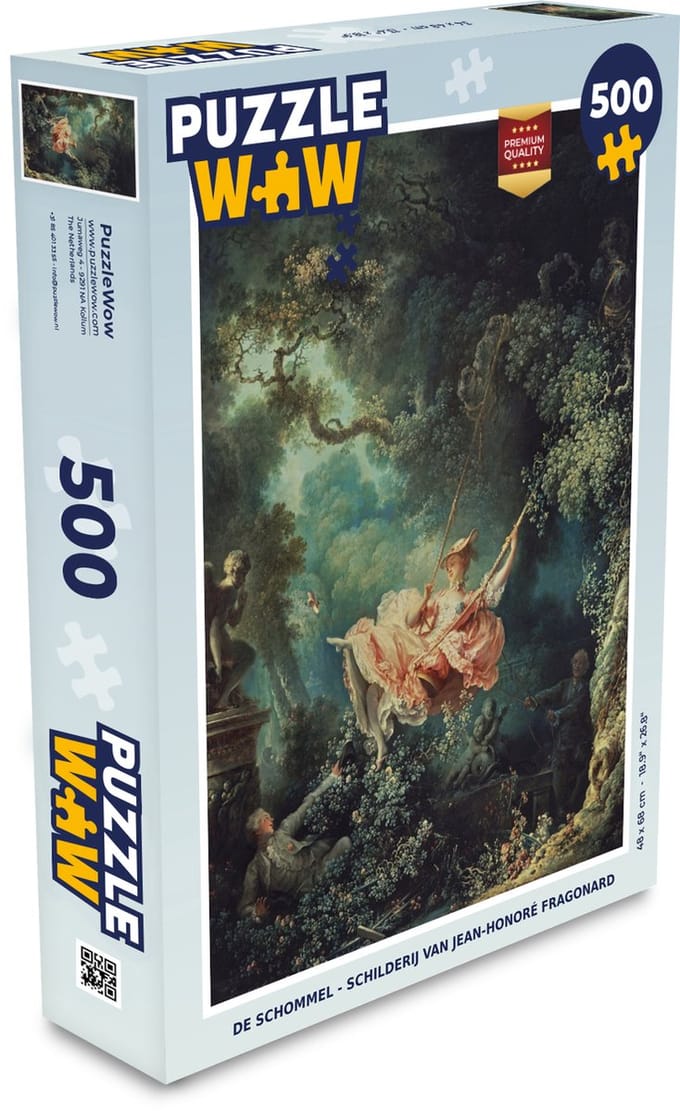 Puzzel De schommel - Schilderij van Jean-Honoré Fragonard - Legpuzzel - Puzzel 500 stukjes