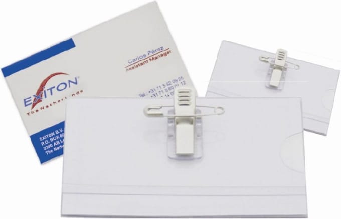 Exiton naam badges - 58x90mm - 50 Stuks - Metalen Klem