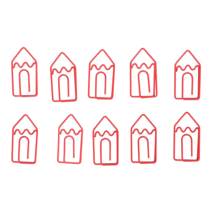100 Pcs Trombones en Forme Métal Style Mignon Léger Portable Clips de Bureau pour Classification de Documents red