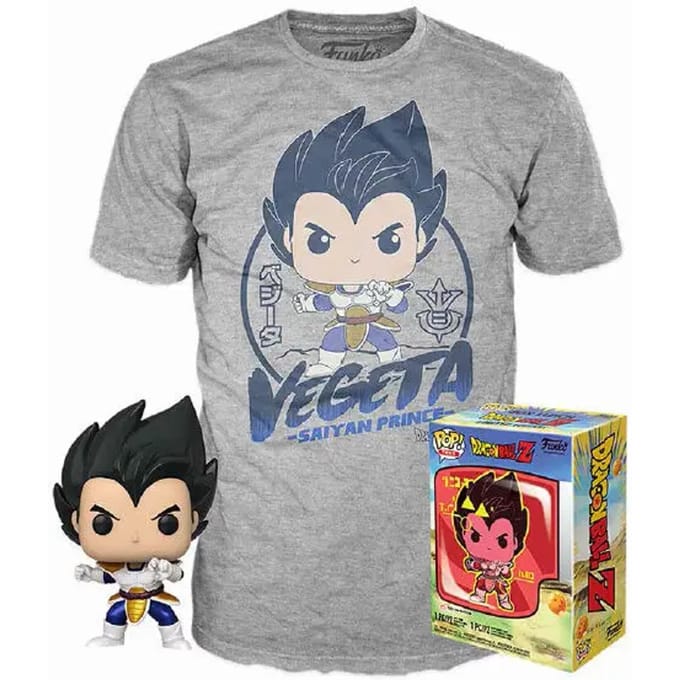Funko Pop! & Tee Box: Dragon Ball Z - Vegeta Grijs (Size XL)