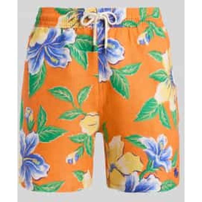regular fit zwemshort van zuiver linnen