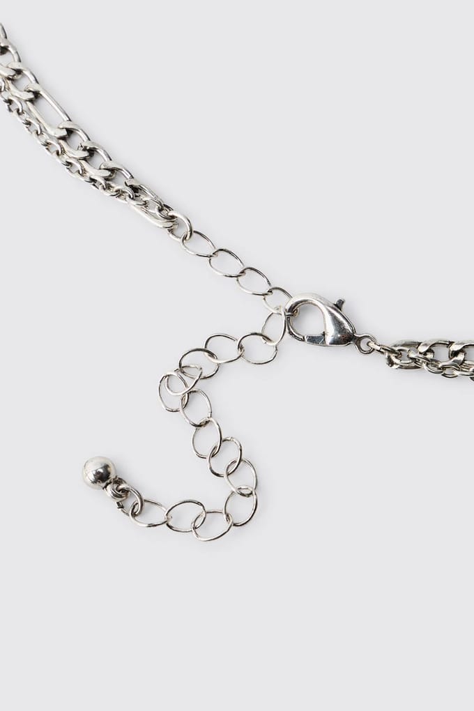 Zilveren Schedel Gelaagde Ketting | Silver