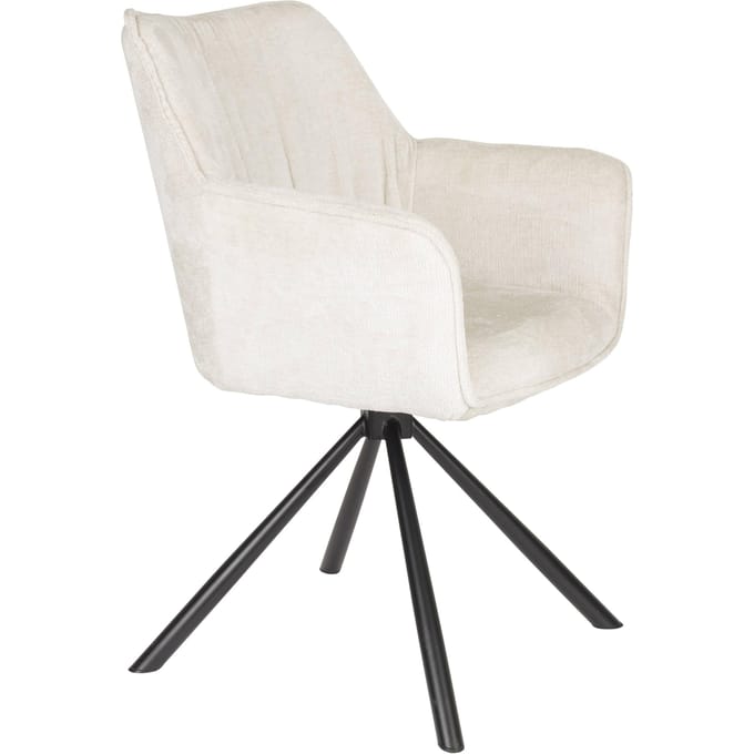 Housecraft Living Kodak Eetkamerstoelen Armleuning Beige - Set van 2