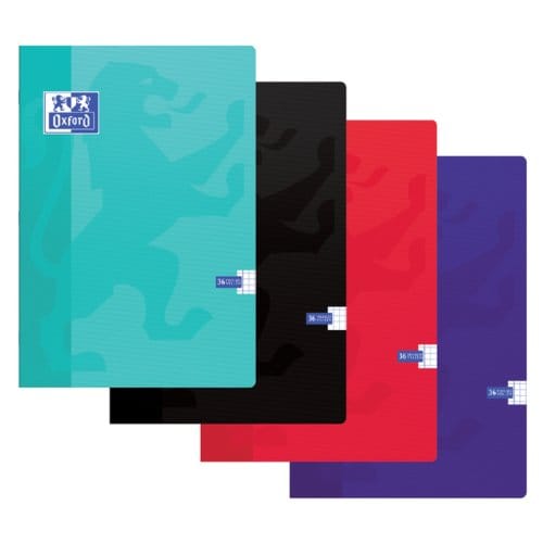 Schrift Oxford School A4 ruit 5x5mm 72 pagina's 80gr assorti