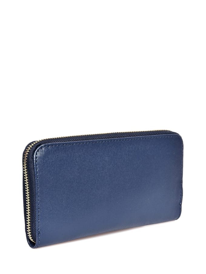 Luisa Vannini Blauw Rundleer Portemonnee