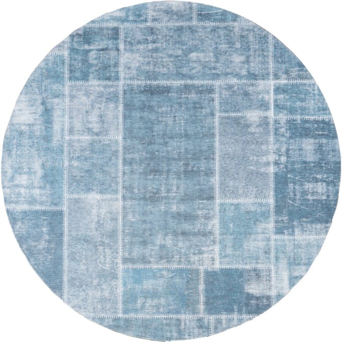 Veer Carpets Karpet mijnen rond grijs/blauw ø120 cm