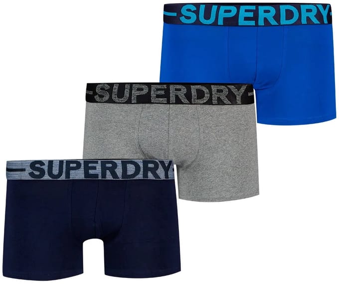 Superdry BOXER TRIPLE PACK Heren Onderbroek - Raven Black Marl