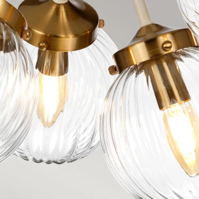 Elstead Lighting LED Hanglamp Cosmos | 5X E14 Max 8W | Dimbaar | Cream Painted and Aged Brass