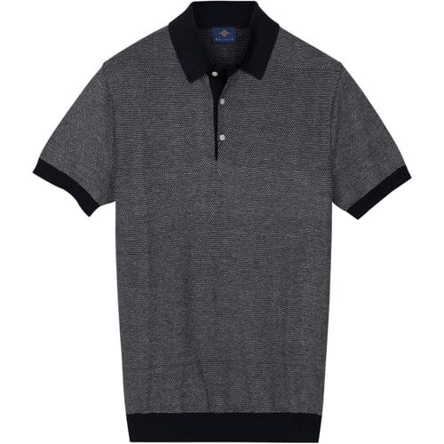 Baileys Polo Knitted Two-Tone Jacquard Texture Navy / male