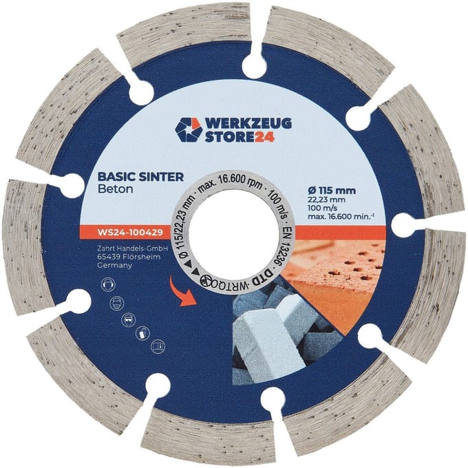 WS24 Diamantdoorslijpschijf Basic Sinter Beton 115 mm - WS24-100429