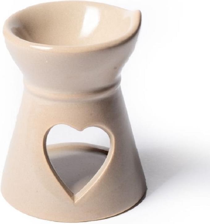 Aromatische Waxbrander Hart Beige - 8x6.5 cm