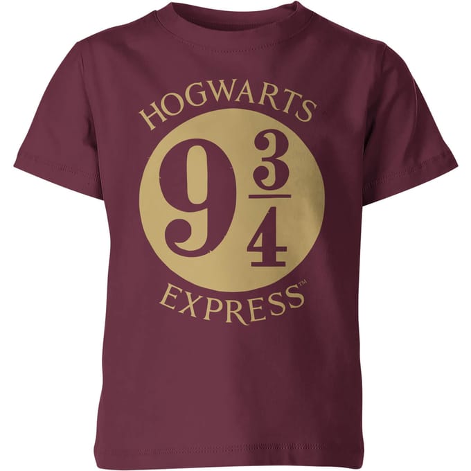 Harry Potter Platform 9 3/4 Kinder T-shirt - Wijnrood - 98/104 (3-4 jaar)