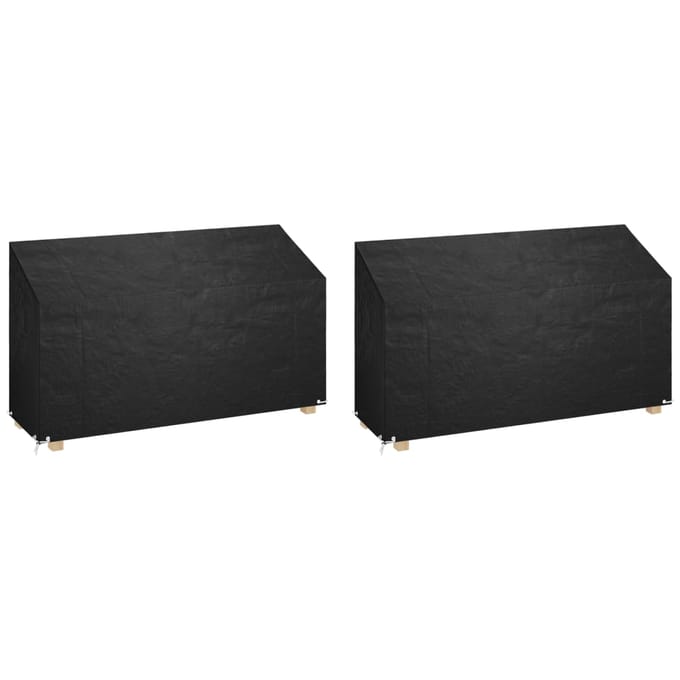 vidaXL - Tuinbankhoezen - 2 - st - 12 - oogjes - 210x70x70/88 - cm - polyetheen