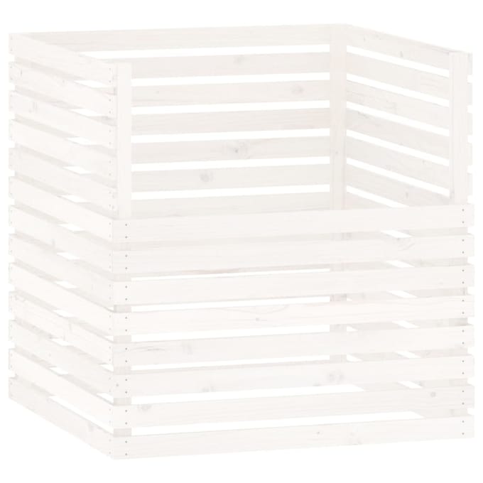vidaXL - Compostbak - 100x100x102 - cm - massief - grenenhout - wit