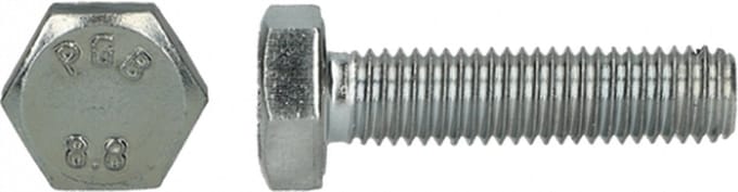 PGB-Zeskanttapbout 8.8 DIN 933 M 10x80 Zn x 100 stuks