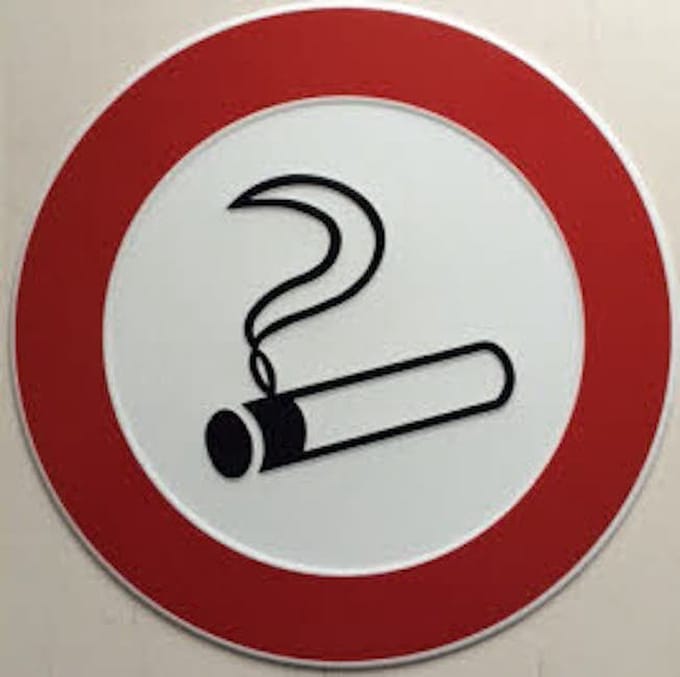 Roken Verboden Bord / 24 cm / Aluminium / Met Afbeelding
