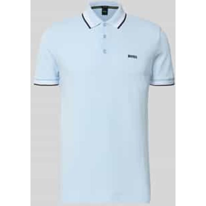 Lichtblauwe poloshirt Boss Green Paddy korte mouw katoen