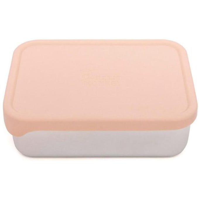 Petit Monkey lunchbox RVS Riley dawn rose 17x13