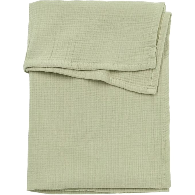 Meyco Baby Uni wieglaken - pre-washed hydrofiel - soft olive - 75x100cm - 0.3 TOG
