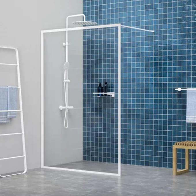 Sealskin Inloopdouche Contour 138x200cm - Mat Wit Profiel - 6 Mm Helder Glas