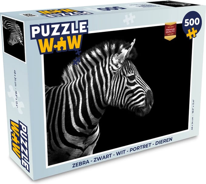 Puzzel Zebra - Zwart - Wit - Portret - Dieren - Legpuzzel - Puzzel 500 stukjes