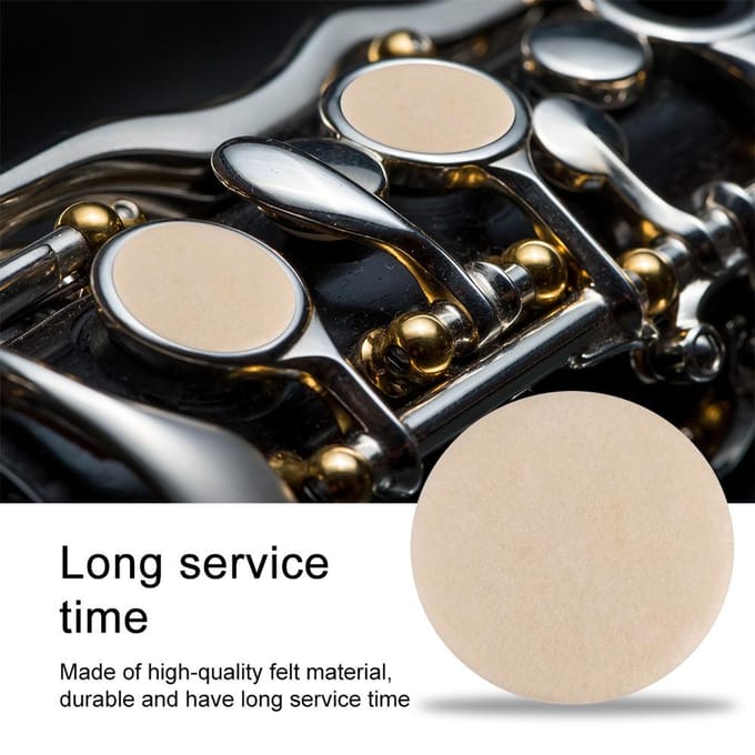 17-delige set hoogwaardige, duurzame klarinetpads, klarinetreparatieonderdelen en vervangende accessoires black