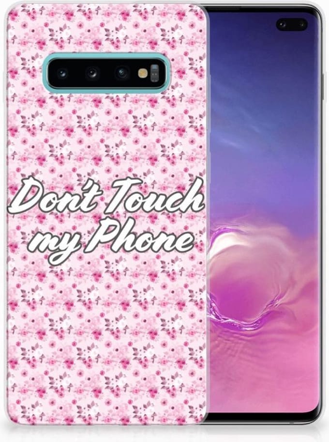 Samsung Galaxy S10 Plus Silicone-hoesje Flowers Pink DTMP