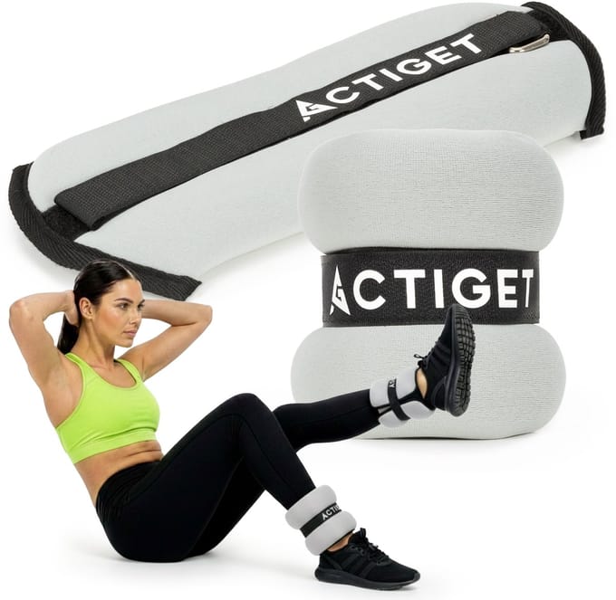 Actiget® Pols- en enkelgewicht | 2 Stuks | 1 kg | Grijs