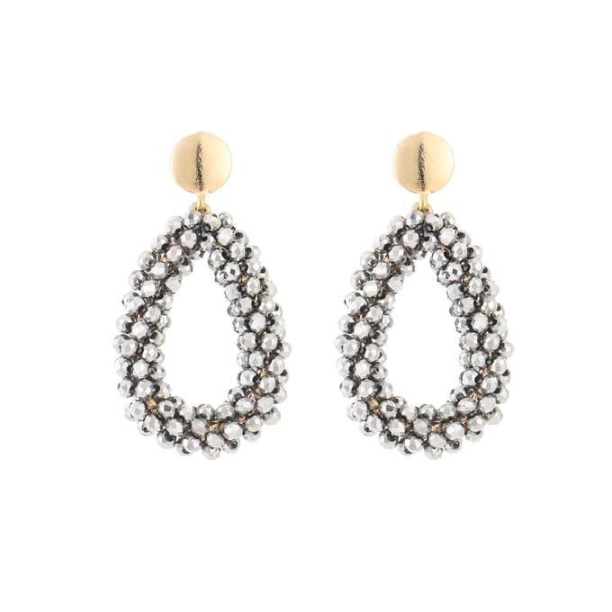 Oorbellen Crystal Drop - Kralen - Crystal Beads - Cadeau - Feestdagen - Zilver