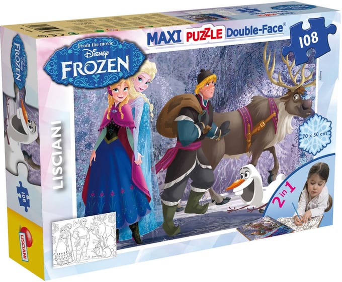 Lisciani - Frozen - Double face - Puzzel Maxifloor - 108 stukjes