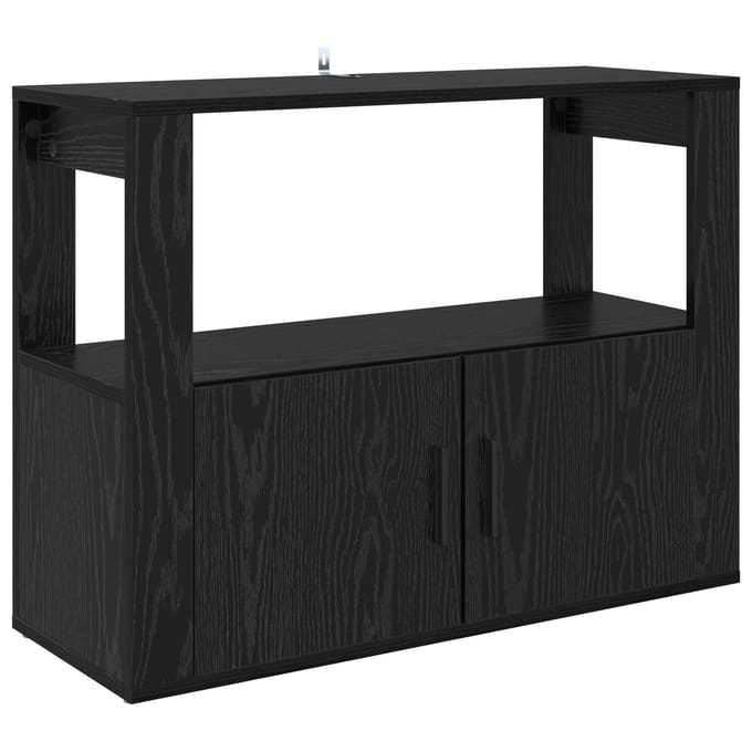 vidaXL - Dressoir - Zwart - eiken - 80 - x - 30 - x - 60 - cm - Bewerkt - hout