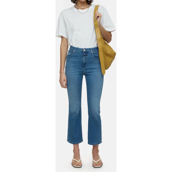 Closed Hi-sun Jeans Mid Blue Größe: W27L34 | Ausgestellte Hosen Outlet | Damen | Blau