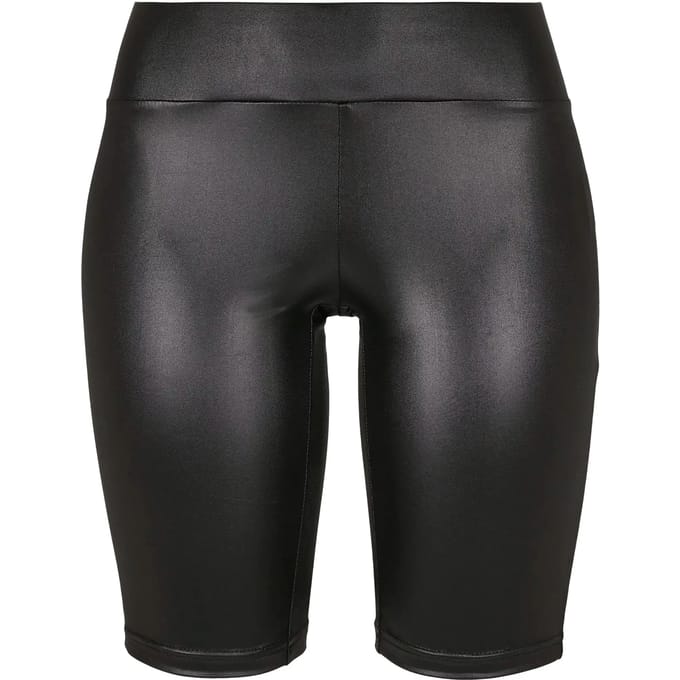 Urban Classics - Imitation Leather Korte cycle broek - S - Zwart