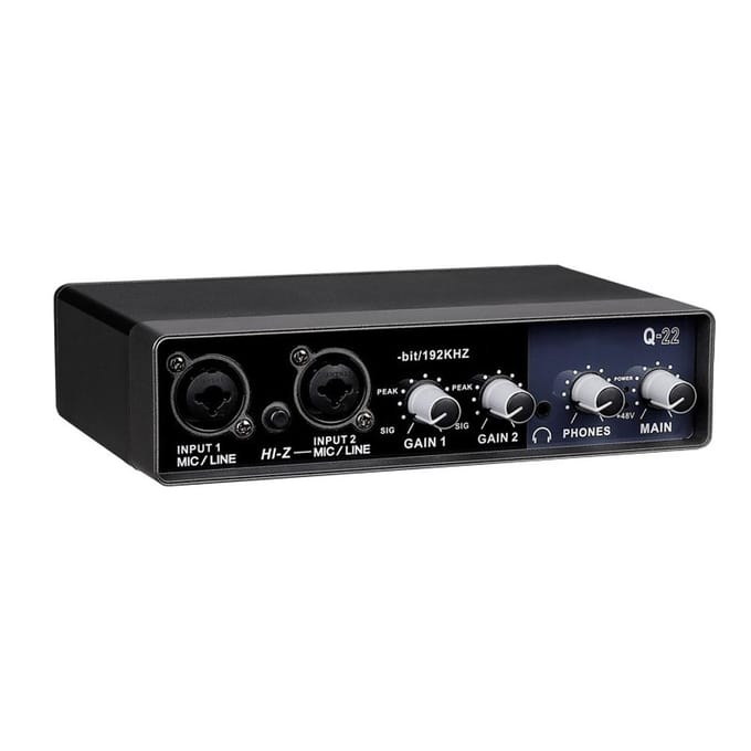 Draagbare audio-interface USB-geluidskaart Microfoonvoorversterker Computers Opname Tuning Digitaal mixen zwart