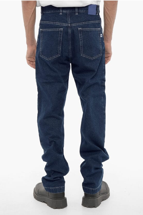 Straight Leg Regular Fit Jeans met zichtbare stiksels 21 cm in blauw