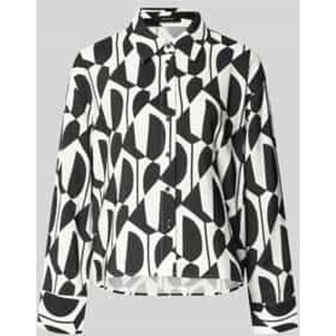 Overhemdblouse van Viscosemix met Overhemdkraag Model 'Fetro'